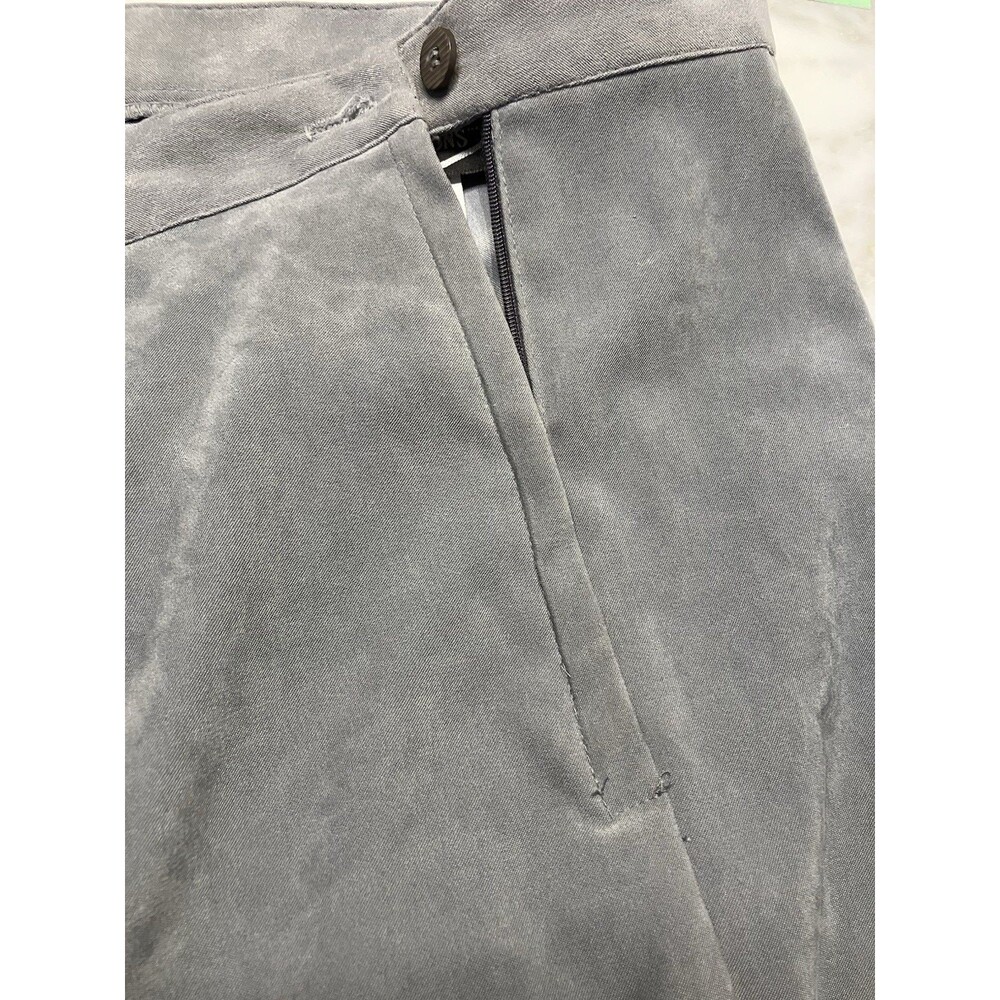Petites by Inclinations Gray Faux Suede Dress Pants Side Zip Size 14P - Picture 4 of 5